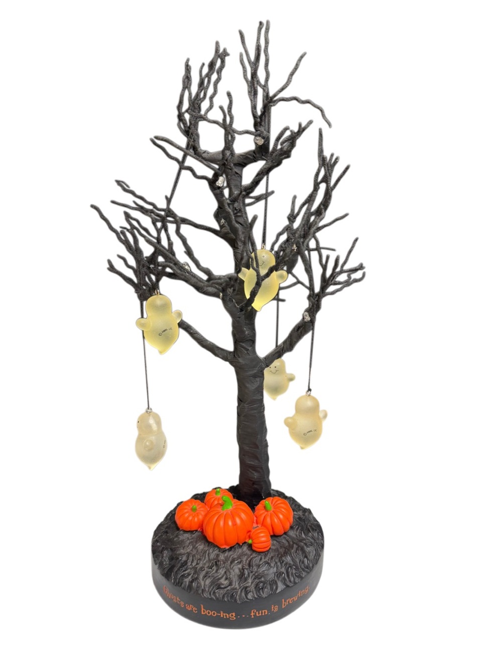 Hallmark Halloween Light Up Ghost Tree Tabletop Decor Pumpkins 13” Tested Works